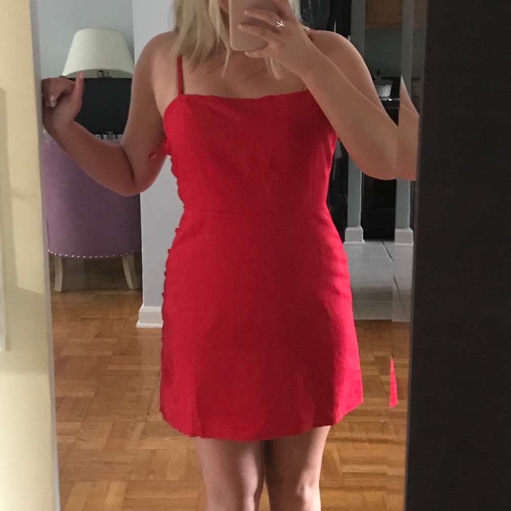 Red A-like mini dress